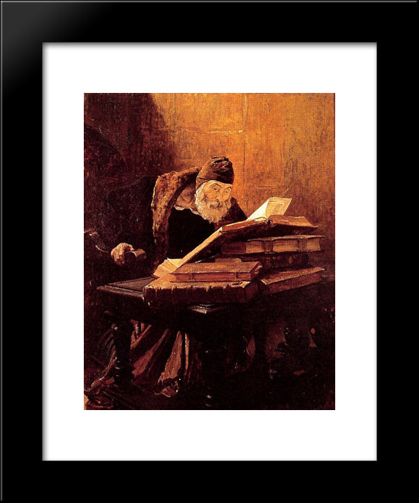 Le Vieux Savant Ou L'Alchimiste 20x24 Black Modern Wood Framed Art Print Poster by Laurens, Jean Paul