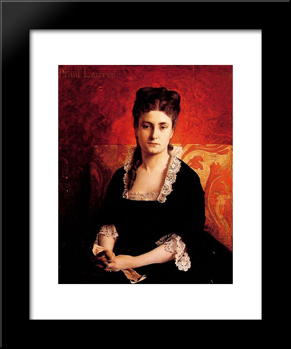 Portrait De Femme 20x24 Black Modern Wood Framed Art Print Poster by Laurens, Jean Paul