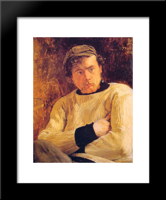 Portrait De Jean'Pierre Laurens 20x24 Black Modern Wood Framed Art Print Poster by Laurens, Jean Paul