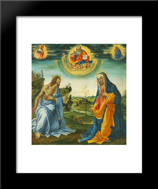 The Intervention Of Christ And Mary 20x24 Black Modern Wood Framed Art Print Poster by Lippi, Filippino