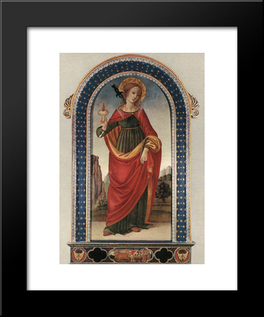 St Lucy 20x24 Black Modern Wood Framed Art Print Poster by Lippi, Filippino