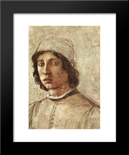 Self'Portrait [Detail: 1] 20x24 Black Modern Wood Framed Art Print Poster by Lippi, Filippino