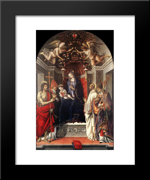 Signoria Altarpiece (Pala Degli Otto) 20x24 Black Modern Wood Framed Art Print Poster by Lippi, Filippino
