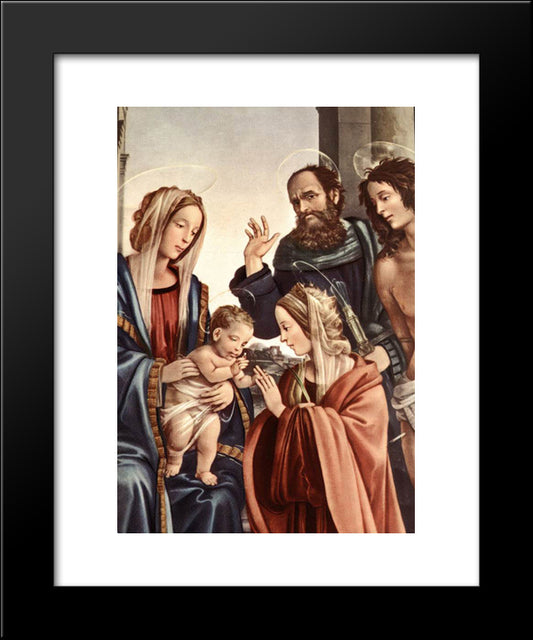 The Marriage Of St Catherine [Detail: 1] 20x24 Black Modern Wood Framed Art Print Poster by Lippi, Filippino