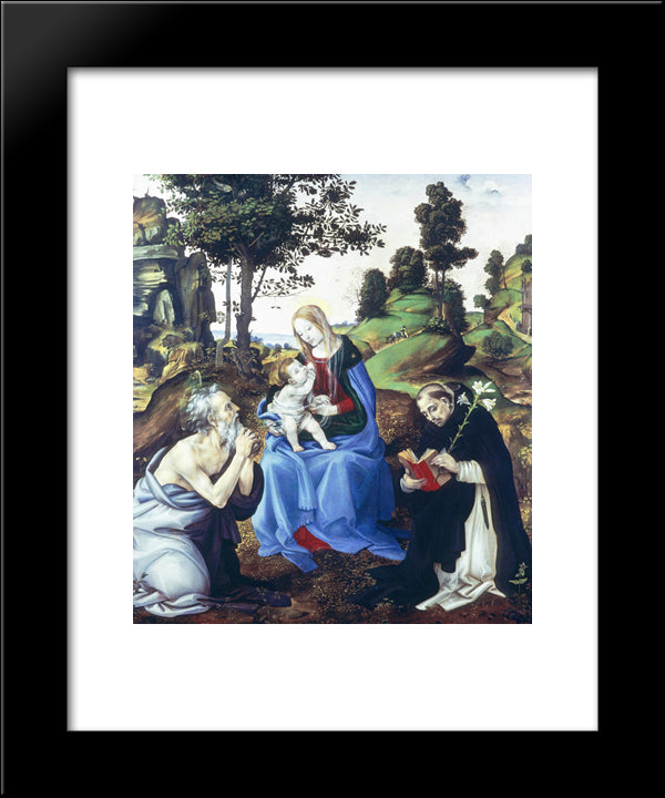 Holy Family 20x24 Black Modern Wood Framed Art Print Poster by Lippi, Filippino
