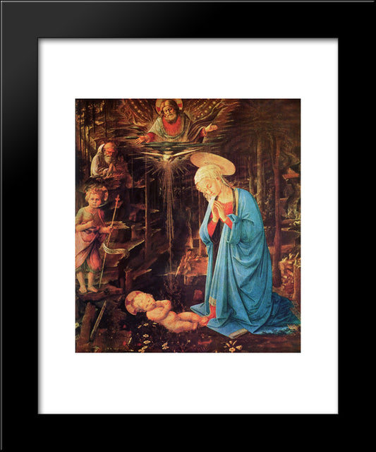 Virgin And Child 20x24 Black Modern Wood Framed Art Print Poster by Lippi, Filippino