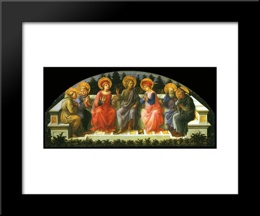 Seven Saints 20x24 Black Modern Wood Framed Art Print Poster by Lippi, Filippino