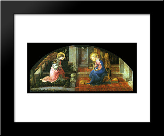 The Annunciation 20x24 Black Modern Wood Framed Art Print Poster by Lippi, Filippino