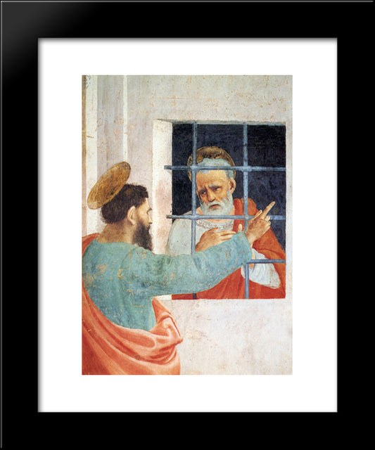 St. Peter Visited In Jail By St. Paul 20x24 Black Modern Wood Framed Art Print Poster by Lippi, Filippino