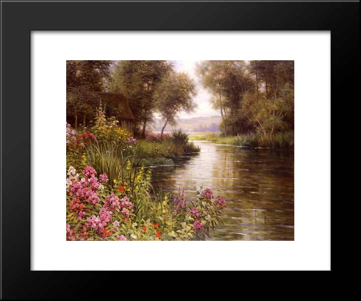 Fleur Au Bord De La Riviere 20x24 Black Modern Wood Framed Art Print Poster by Knight, Louis Aston