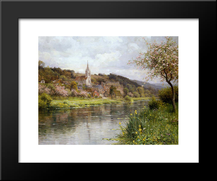 Along The Seine 20x24 Black Modern Wood Framed Art Print Poster by Knight, Louis Aston