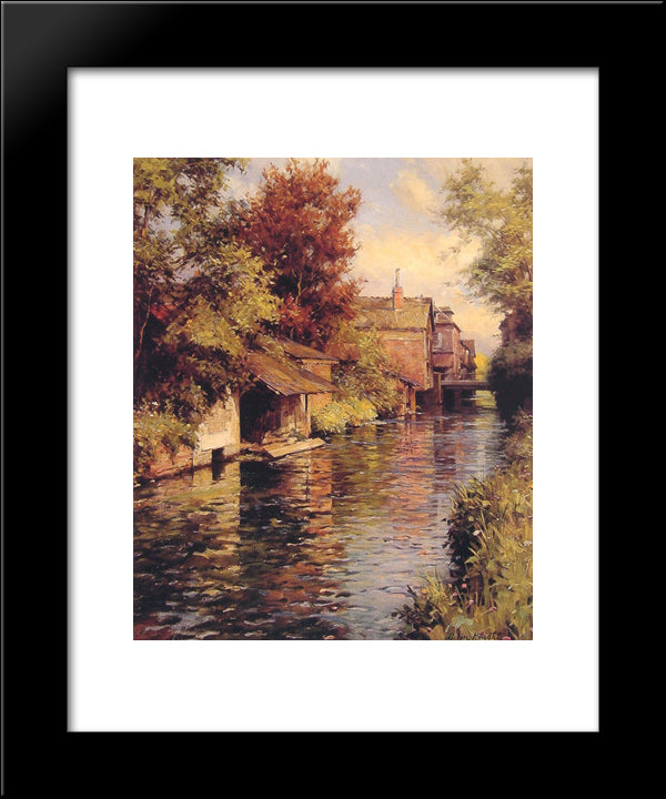Sunny Afternoon On The Canal 20x24 Black Modern Wood Framed Art Print Poster by Knight, Louis Aston
