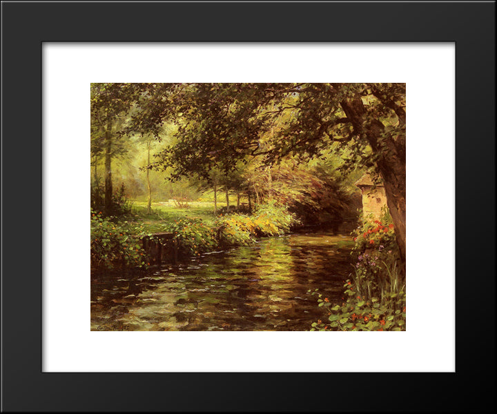 A Sunny Morning At Beaumont'Le'Roger 20x24 Black Modern Wood Framed Art Print Poster by Knight, Louis Aston