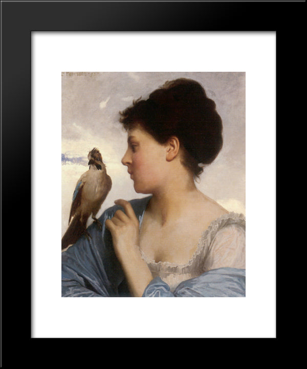 The Bird Charmer 20x24 Black Modern Wood Framed Art Print Poster by Perrault, Leon Bazile