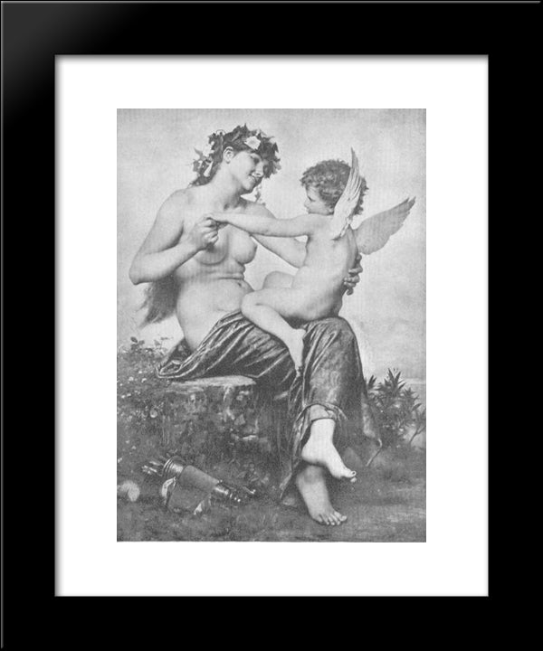 The Nymph'S Revenge 20x24 Black Modern Wood Framed Art Print Poster by Perrault, Leon Bazile