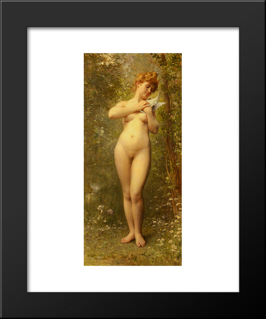 Venus A La Colombe 20x24 Black Modern Wood Framed Art Print Poster by Perrault, Leon Bazile