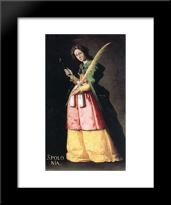 St Apolonia 20x24 Black Modern Wood Framed Art Print Poster by Zurbaran, Francisco de