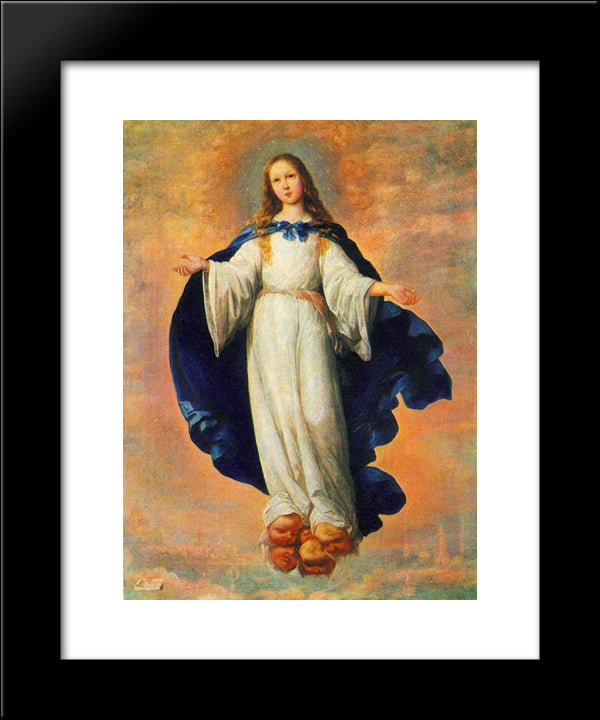 The Immaculate Conception 20x24 Black Modern Wood Framed Art Print Poster by Zurbaran, Francisco de