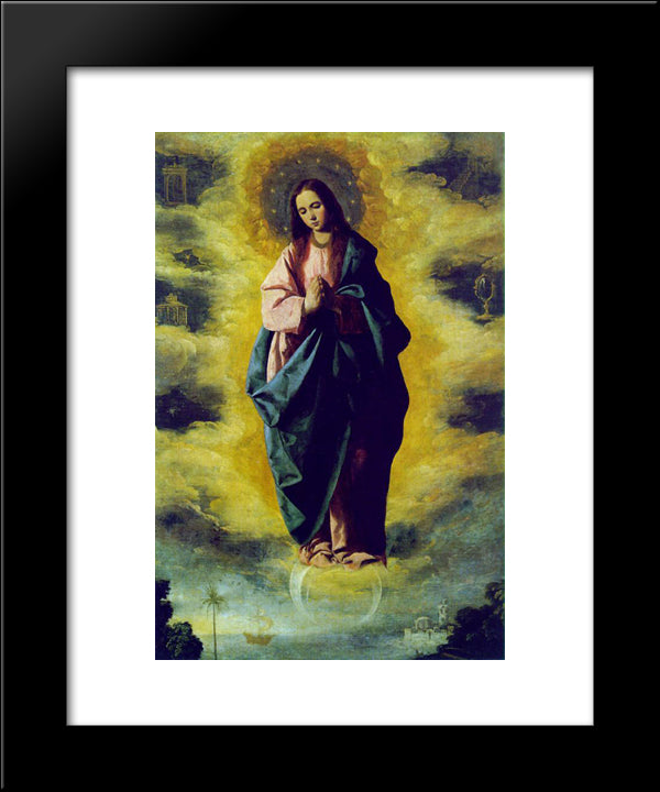 The Immaculate Conception 20x24 Black Modern Wood Framed Art Print Poster by Zurbaran, Francisco de