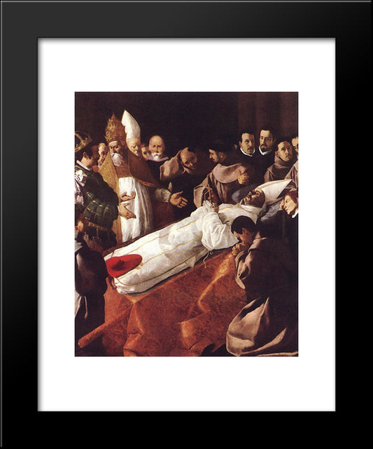 The Lying'In'State Of St Bonaventura 20x24 Black Modern Wood Framed Art Print Poster by Zurbaran, Francisco de