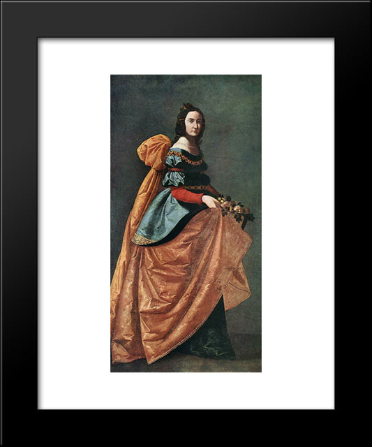 St Casilda Of Burgos 20x24 Black Modern Wood Framed Art Print Poster by Zurbaran, Francisco de