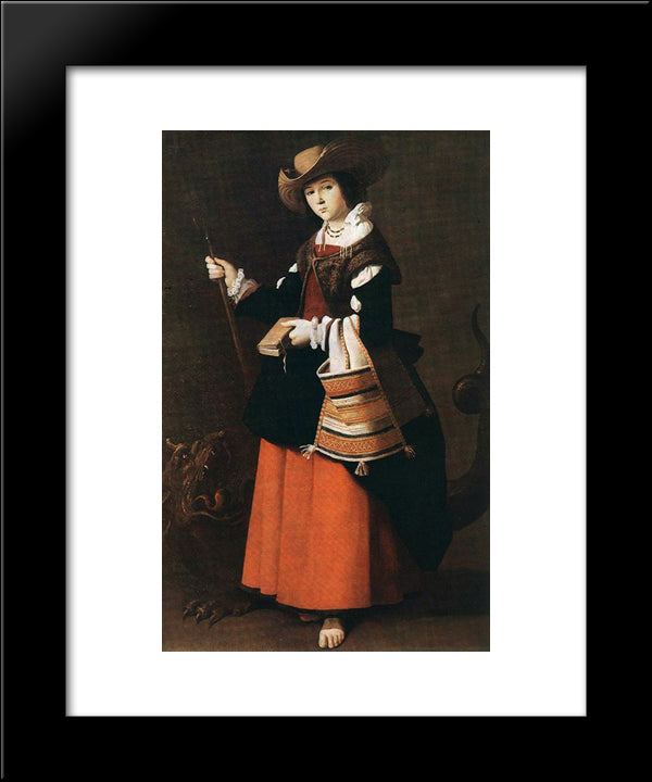 St Margaret 20x24 Black Modern Wood Framed Art Print Poster by Zurbaran, Francisco de