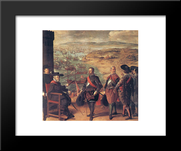 Defence Of Cadiz Against The English 20x24 Black Modern Wood Framed Art Print Poster by Zurbaran, Francisco de