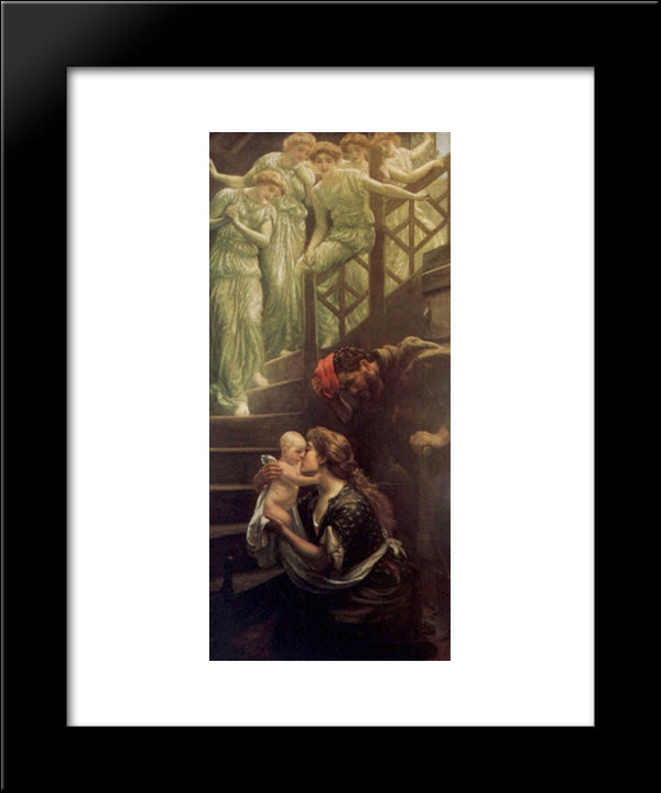 The Heavenly Stair 20x24 Black Modern Wood Framed Art Print Poster by Hughes, Arthur