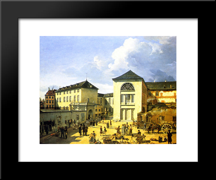 Die Alte Akademie In Dusseldorf 20x24 Black Modern Wood Framed Art Print Poster by Achenbach, Andreas