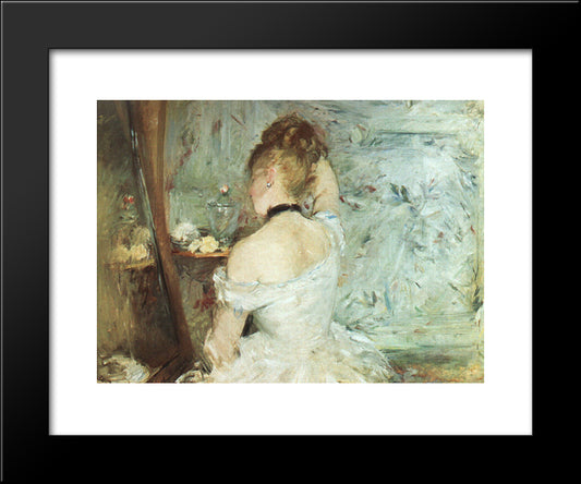 A Woman At Her Toilette 20x24 Black Modern Wood Framed Art Print Poster by Morisot, Berthe