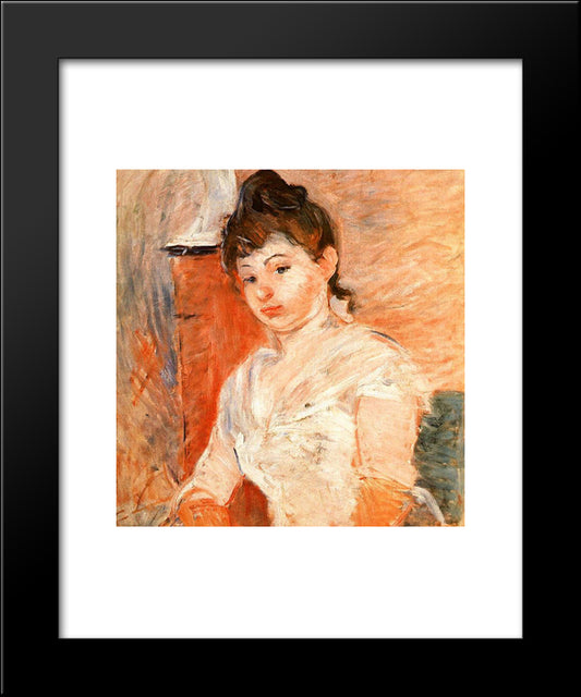 Jeune Fille En Blanc 20x24 Black Modern Wood Framed Art Print Poster by Morisot, Berthe