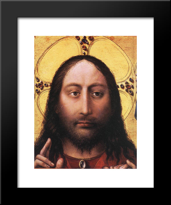 Blessing Christ And Praying Virgin (Detail) 20x24 Black Modern Wood Framed Art Print Poster by Campin, Robert