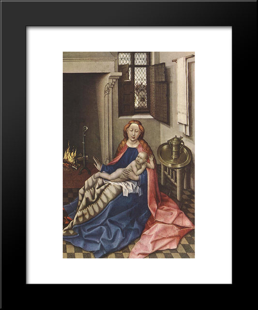 Madonna With The Child (Altarpiece) 20x24 Black Modern Wood Framed Art Print Poster by Campin, Robert