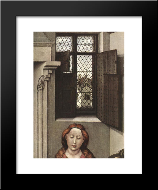 Madonna With The Child (Detail) 20x24 Black Modern Wood Framed Art Print Poster by Campin, Robert