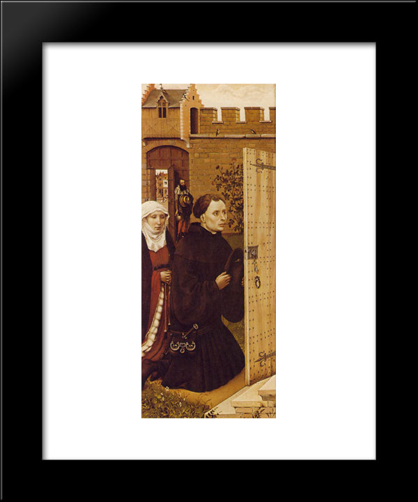 Merode Altarpiece (Left Wing) 20x24 Black Modern Wood Framed Art Print Poster by Campin, Robert