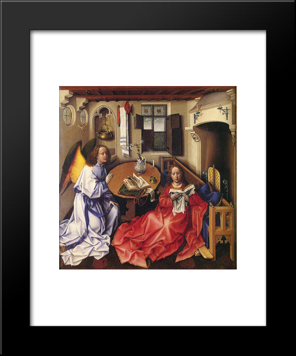 Merode Altarpiece (Nativity) 20x24 Black Modern Wood Framed Art Print Poster by Campin, Robert
