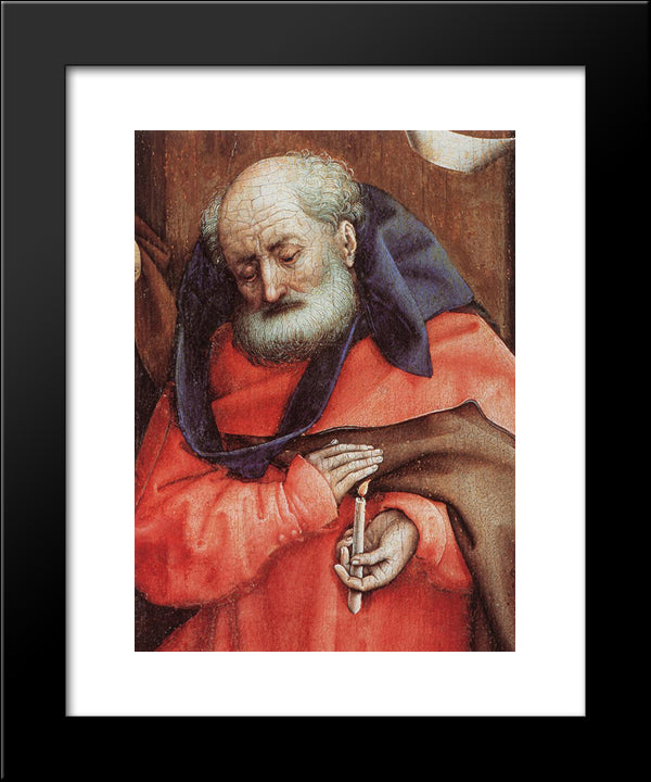 The Nativity (Detail) 20x24 Black Modern Wood Framed Art Print Poster by Campin, Robert