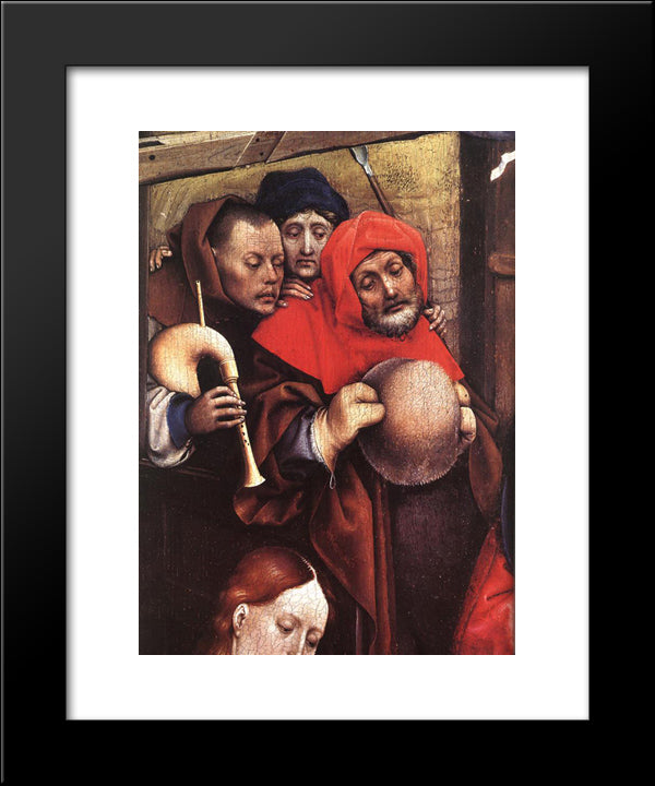 The Nativity (Detail) 20x24 Black Modern Wood Framed Art Print Poster by Campin, Robert