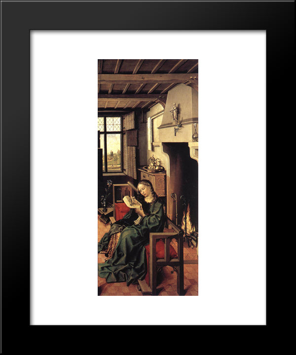 The Werl Altarpiece (Right Wing) 20x24 Black Modern Wood Framed Art Print Poster by Campin, Robert