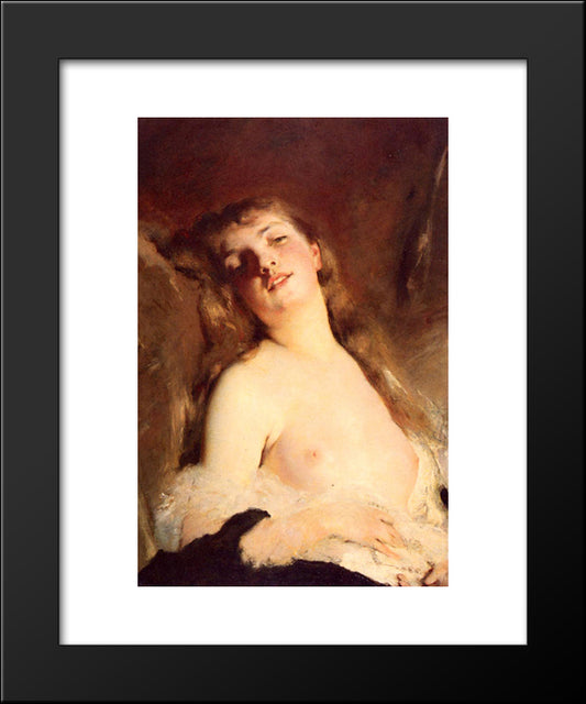 Portrait Of A Young Girl 20x24 Black Modern Wood Framed Art Print Poster by Chaplin, Charles Joshua