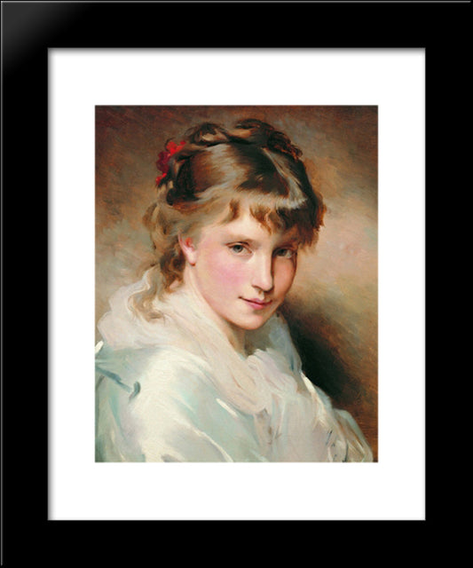 Portrait Of An Unknown Beauty 20x24 Black Modern Wood Framed Art Print Poster by Chaplin, Charles Joshua