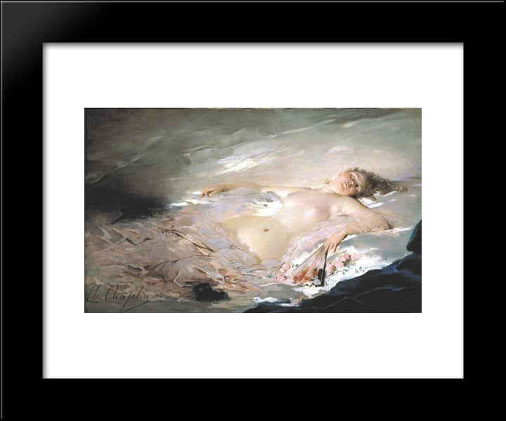 After The Masked Ball 20x24 Black Modern Wood Framed Art Print Poster by Chaplin, Charles Joshua