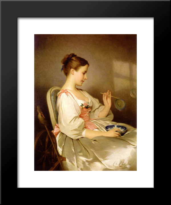 The Soap Bubbles 20x24 Black Modern Wood Framed Art Print Poster by Chaplin, Charles Joshua