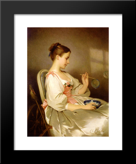 The Soap Bubbles 20x24 Black Modern Wood Framed Art Print Poster by Chaplin, Charles Joshua