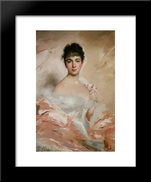 Femme En Rose 20x24 Black Modern Wood Framed Art Print Poster by Chaplin, Charles Joshua
