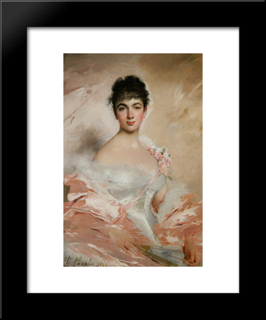 Femme En Rose 20x24 Black Modern Wood Framed Art Print Poster by Chaplin, Charles Joshua