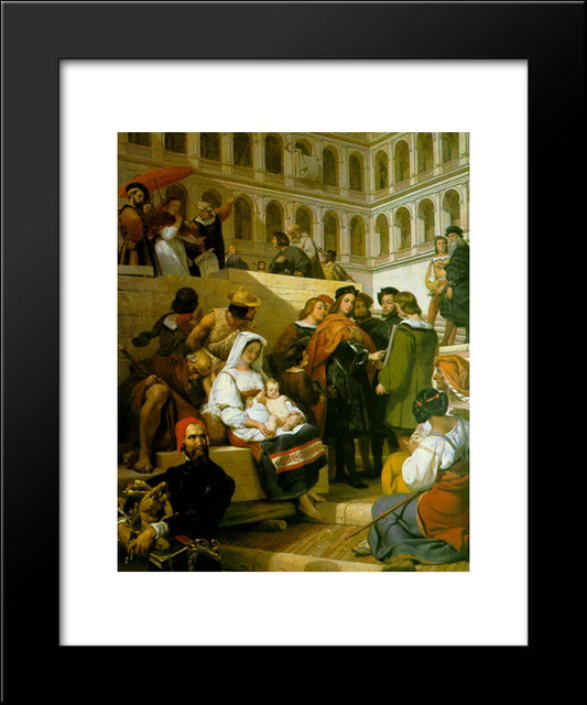 Raphael And Pope Leo X 20x24 Black Modern Wood Framed Art Print Poster by Vernet, Horace