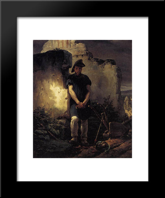 Soldier'Labourer 20x24 Black Modern Wood Framed Art Print Poster by Vernet, Horace