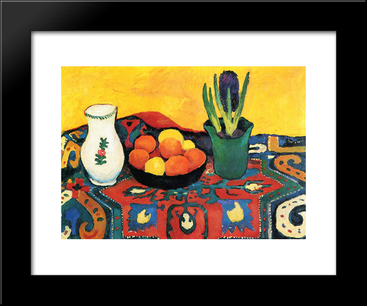 Still Life Hyacinths Carpet 20x24 Black Modern Wood Framed Art Print Poster by Macke, August