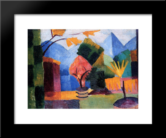 Garden On Lake Thun 20x24 Black Modern Wood Framed Art Print Poster by Macke, August